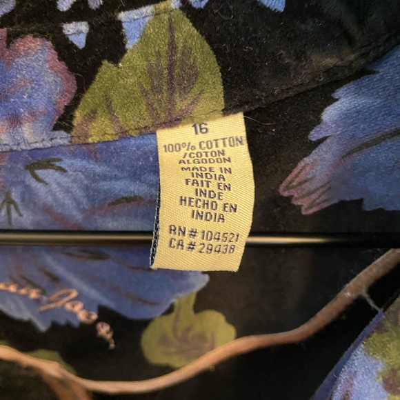 Caribbean Joe Large Floral Print Velvet Blazer Jacket 16 - Picture 11 of 11